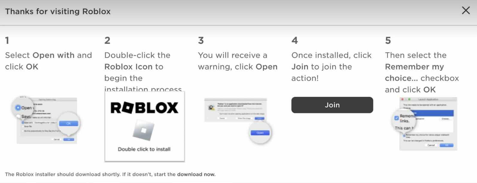 Steps to download and update Roblox on Mac